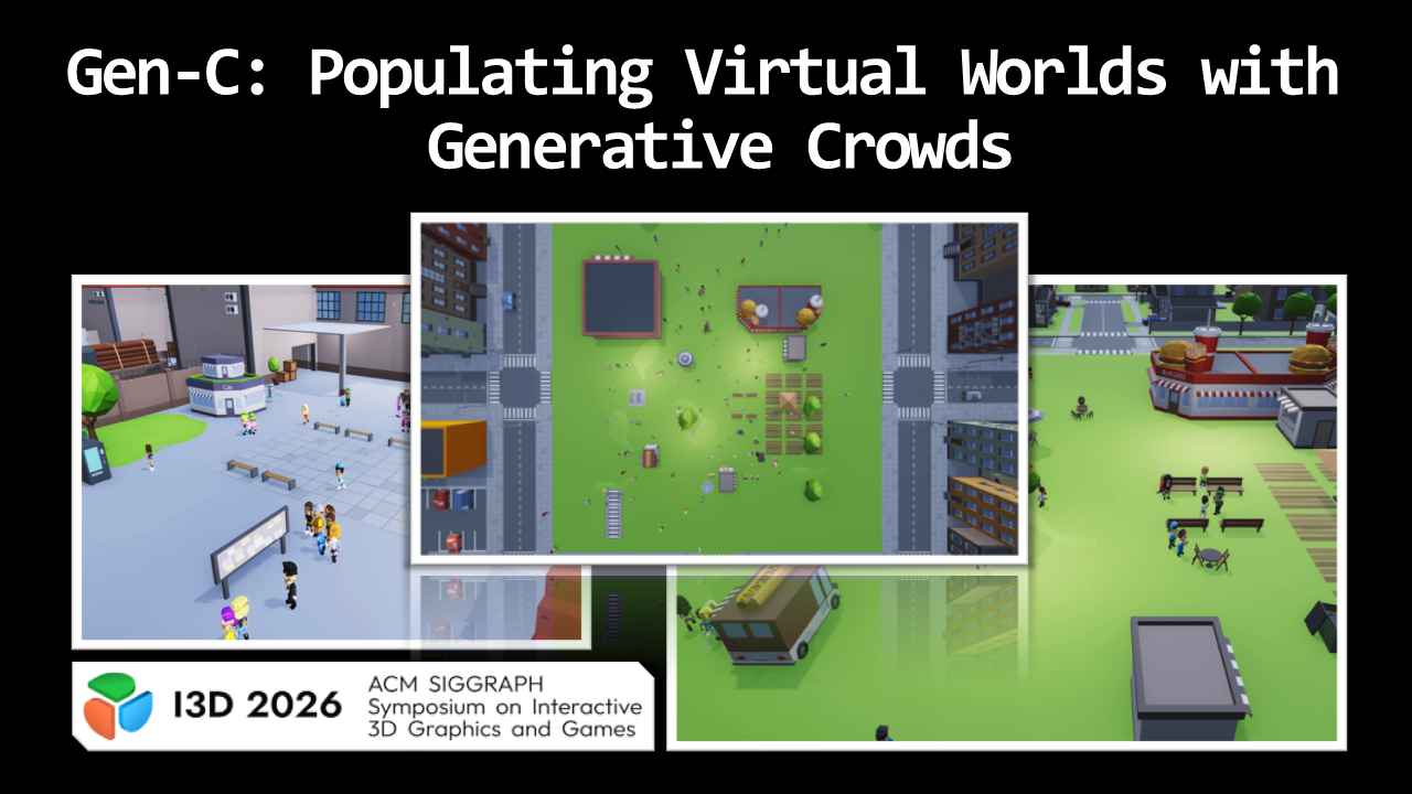 Crowds interacting in a virtual campus environment